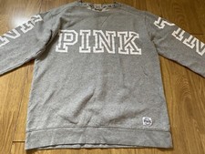 Pink By Victoria’s Secret Women’s Grey Crew Neck Long Sleeved Sweatshirt Sz Med