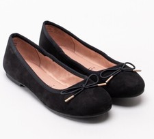 Women's Black Suedette Ballet
