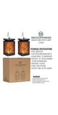 Pack Of 2 Solar Flame Effect Table Lamps