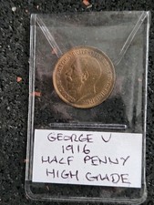 George V, Half Penny 1916, High Grade