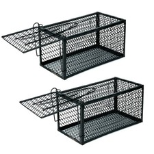 2 x RAT CATCHER SPRING CAGE TRAP HUMANE LARGE LIVE ANIMAL RODENT INDOOR OUTDOOR