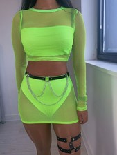 Neon Fishnet Two Piece Co ord