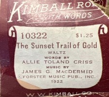 Kimball Player Piano Roll With