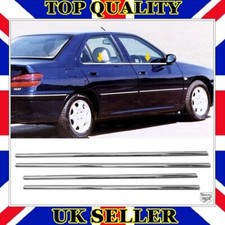 Chrome Window Lower Trim 4 pcs 4dr S.STEEL For Peugeot 406 SALOON 1995 to 2004