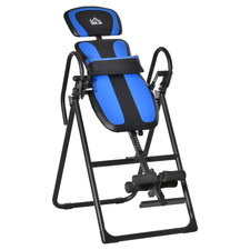 Foldable Inversion Table Fitness Bench Adjustable 110kg Black Blue