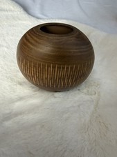 Rustic wooden pot vase - wooden, boho