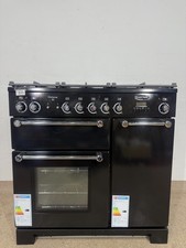 RANGEMASTER  KITCHENER 90 FSD DUAL FUEL RANGE COOKER IN BLACK/CHROME RRp£1849