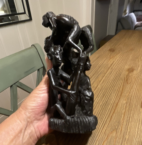 Hand carved black wood ebony - black, wood/ebony