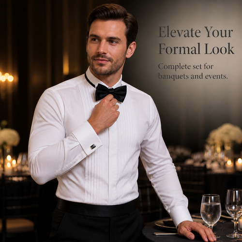 White tuxedo shirt slim fit - tuxedo,