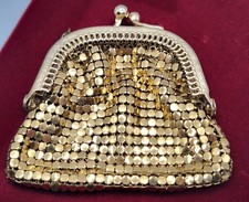 Vintage Gold Tone Mesh Coin