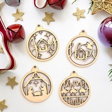 Nativity Wooden Bauble Hope