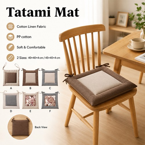 Linen chair cushion thickened - chair,