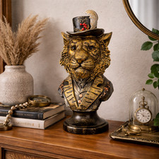 Regal Tiger Bust with Top Hat