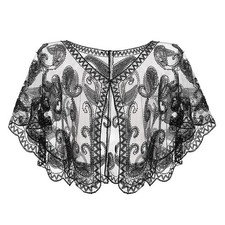 1pc Retro Sequins Poncho Coat