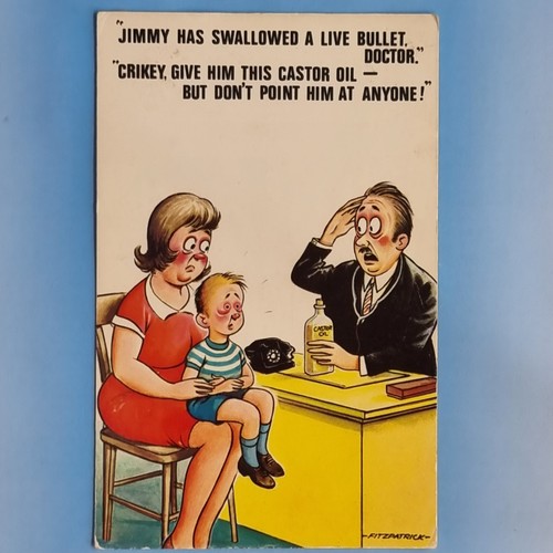 Comic postcard c1970 doctor - comic,
