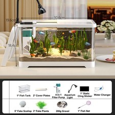 with LED Lighting 360 Aquarium Power Filter Ecologicals Tank  for Fish Decor