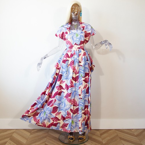 Vintage 1930s floral taffeta - vintage,