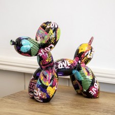 Grafitti Love Balloon Dog Ornament Resin Novelty Animal Mantel Decorative Figure
