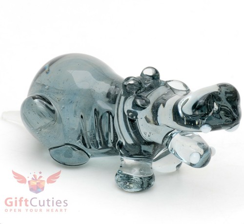 Glass hippo hippopotamus - hippo,