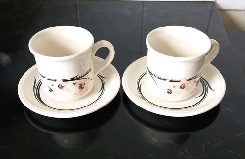 Pair cups saucers spring - pair,
