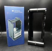 Small Black Plastic Modular CD Storage Rack Holds 20 CDs CD Holder New old Stock