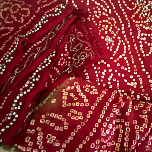 Red green chaniya choli with - green,