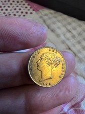 Contemporary Forgery Victorian Half Sovereign Gold Plated Silver Milled Coin