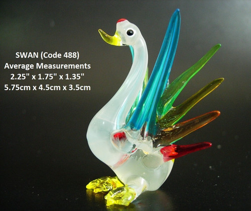 Miniature blown glass swan - miniature,