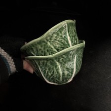 Set of 2 Cabbage leaf ceramic