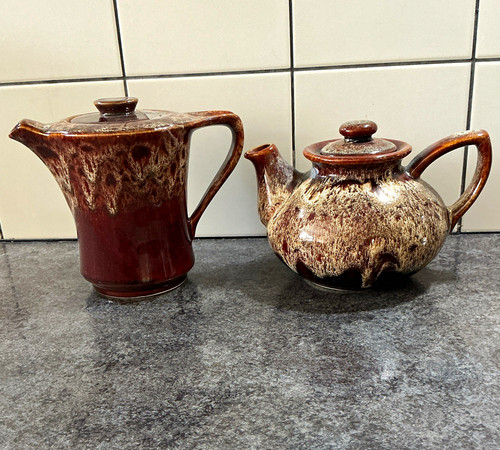 2pc brown cream ceramic drip - 2pc,