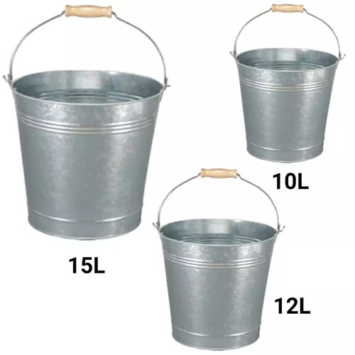 12l galvanised metal bucket - 10/12l,