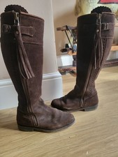 Really Wild Spanish Suede Boots In Chocolate. Size UK 5 wide leg VGC