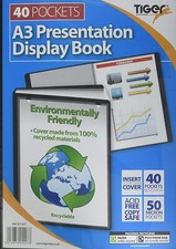 A3 Black Display Book 40 Pocket Art Document Presentation Folder Portfolio