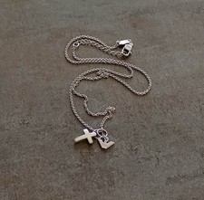 Emporio Armani Sterling Silver 925 Necklace, Cross Armani Eagle Pendants, Unisex