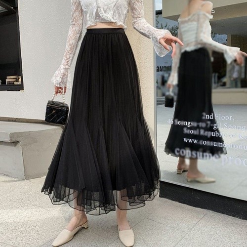 Women fishtail pleated skirt - pleated,