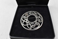 Pewter Ortak Scotland Brooch, In Silver, Celtic Knot Design, In Box