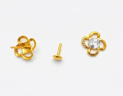 Solid 18ct gold earrings - solid,