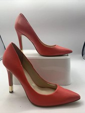 Guess Pink Leather Stiletto Heels. Pointed Toe Court Shoes. Size 4.5.