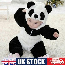Newborn Baby Boy Girl Kids Bear Hooded Romper Patchwork Bodysuit Clothes Outfits