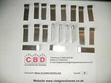 20 x Greenhouse Aluminium Glazing Clips for 4mm Glass *FREE 1st CLASS POSTAGE*