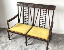 Fantastic Arts & Crafts Egyptian Revival Two Seater Sofa Chair ft. Winged Design