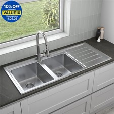 Stainless Steel 2 Double Bowl