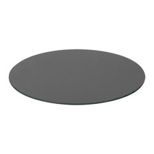 1x Black 30cm Round Glass