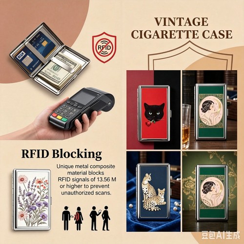 Vintage metal cigarette case - vintage, &