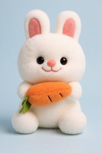 Cute white bunny plush - white,