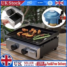 Gas Plancha BBQ Grill with Stainless Steel 2 Burner Hot Plate Flat Top Skillet