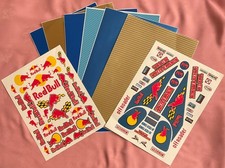 Model Car Decals,2 Sets Of Decals Plus 6 Sheets Of Self Adhesive Craft Paper