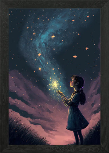 Girl stars beautiful framed - girl,