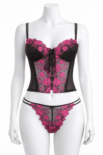 Ladies embroidered corset - embroidered, &