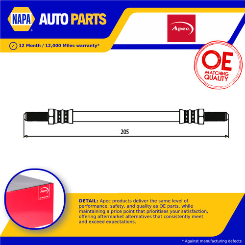 Brake hose rear hos3452 apec - hose,